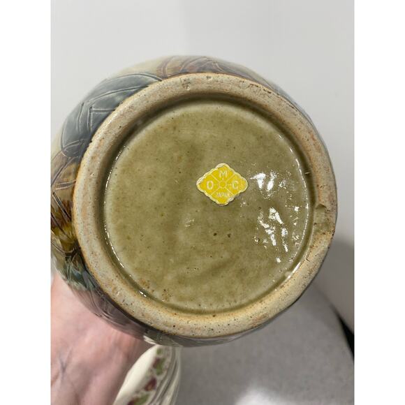 Vintage Mid Century Art Pottery Vase Drip Glaze Incised Brutalist Okinawa Japan - Picture 12 of 16